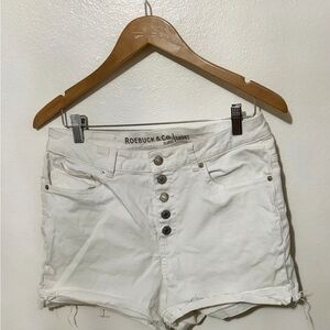 Roebuck & Co. White Women's Button-Front Denim Shorts